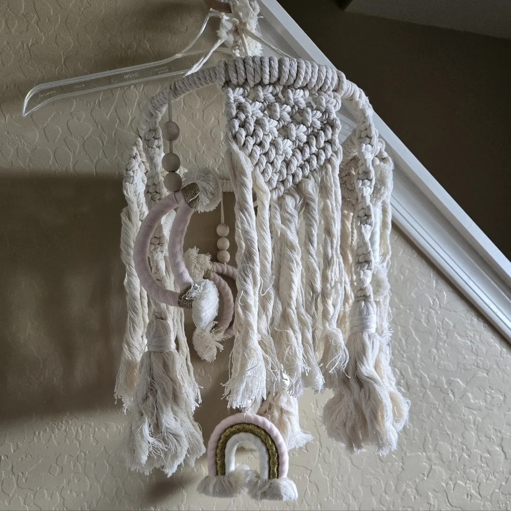 Handmade Macrame Mobile Hanger Any Room, Cribs Or Dorm